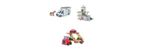 Spielzeugfahrzeuge, Eisenbahn, Gebäude