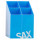 SAX Design Schreibtischköcher "Quadra" hellblau