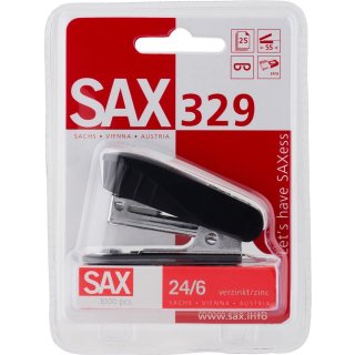 SAX Minihefter 329 schwarz inkl. Heftklammern