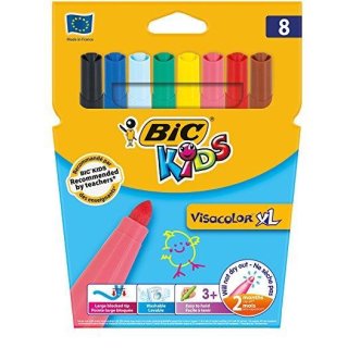 BIC KIDS Fasermaler Visacolor XL, 8er Kartonetui