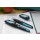 Schulfüller mit Linkshänder-Feder L - STABILO EASYbuddy in schwarz/himmelblau - Schreibfarbe blau (löschbar) - Einzelstift - inklusive Patrone