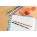 Schmaler Dreikant-Bleistift für Rechtshänder - STABILO EASYgraph S in orange - 2er Pack - Härtegrad HB
