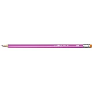 Bleistift mit Radiergummi - STABILO pencil 160 in pink - Einzelstift - Härtegrad HB