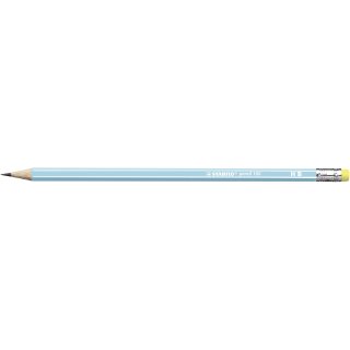 Bleistift mit Radiergummi - STABILO pencil 160 in blau - Einzelstift - Härtegrad HB