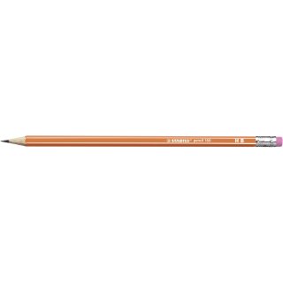 Bleistift mit Radiergummi - STABILO pencil 160 in orange - Einzelstift - Härtegrad HB