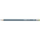 Bleistift mit Radiergummi - STABILO pencil 160 in petrol - Einzelstift - Härtegrad 2B