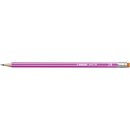 Bleistift mit Radiergummi - STABILO pencil 160 in pink - Einzelstift - Härtegrad 2B