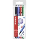 Filzschreiber - STABILO pointMax - 4er Pack - Standardfarben - schwarz, ultramarinblau, karmin, smaragdgrün