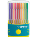 Premium-Filzstift - STABILO Pen 68 Colorparade - 20er Tischset in türkis/gelb - mit 20 verschiedenen Farben