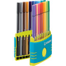 Premium-Filzstift - STABILO Pen 68 Colorparade - 20er Tischset in türkis/gelb - mit 20 verschiedenen Farben