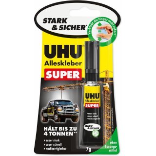 UHU Alleskleber SUPER Strong & Safe, 7 g, auf Blisterkarte