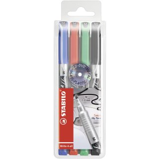 Permanent-Marker - STABILO Write-4-all - medium - 4er Pack - blau, rot, grün, schwarz