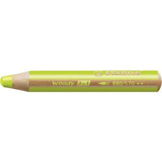 Buntstift, Wasserfarbe & Wachsmalkreide - STABILO woody 3 in 1 - Einzelstift - hellgrün