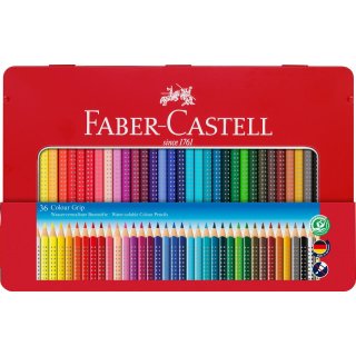 FABER-CASTELL Dreikant-Buntstifte Colour GRIP, 36er...