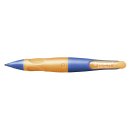Ergonomischer Druck-Bleistift für Rechtshänder - STABILO EASYergo 1.4 in ultramarinblau/neonorange - Einzelstift - inklusive 3 dünner Minen - Härtegrad HB