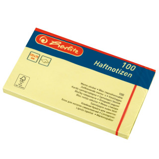 herlitz Haftnotizen 75x125mm 100 Blatt hellgelb blanko nonpermanent