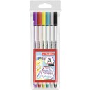 Premium-Filzstift mit Pinselspitze für variable Strichstärken - STABILO Pen 68 brush - 6er Pack - mit 6 verschiedenen Farben