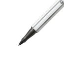 Premium-Filzstift mit Pinselspitze für variable Strichstärken - STABILO Pen 68 brush - Einzelstift -  schwarz 568/46