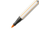 Premium-Filzstift mit Pinselspitze für variable Strichstärken - STABILO Pen 68 brush - Einzelstift -  orange 568/54