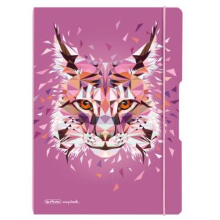 herlitz my.book flex Notizheft A4 2 x 40 Blatt liniert/kariert Wild Animals Luchs