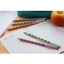 Ergonomischer Dreikant-Bleistift für Rechtshänder - STABILO EASYgraph in pastellgrün und pastellpink - 2er Pack - Härtegrad HB