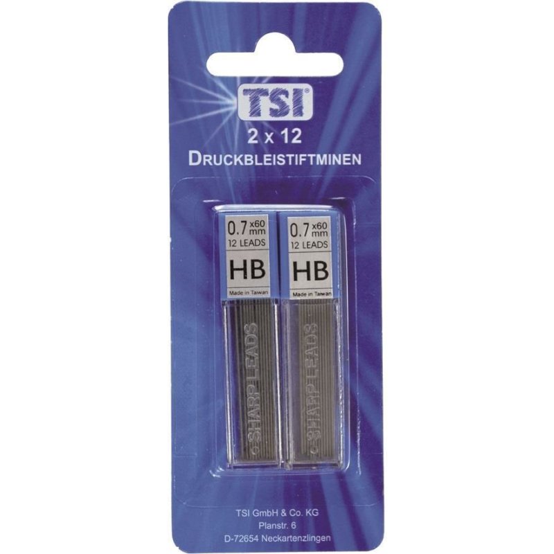 TSI Druckbleistiftminen HB 0,7mm 2er Pack