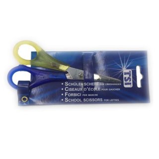 TSI Schülerschere 13 cm Spitz für Linkshänder - gelb/blau