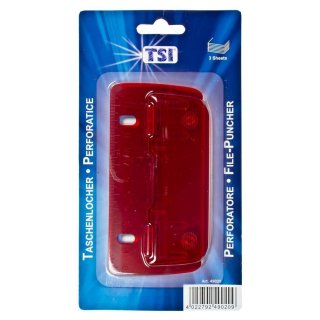 TSI Taschenlocher rot transparent