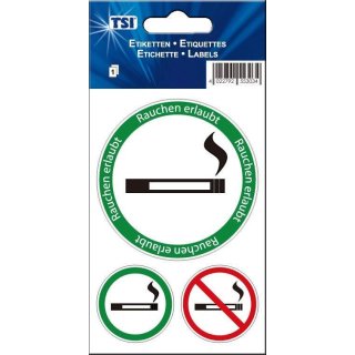 TSI Aufkleber Rauchen erlaubt / verboten