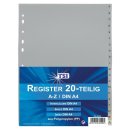 TSI Kunststoffregister 20-teilig grau A - Z