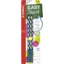 Ergonomischer Dreikant-Bleistift für Linkshänder - STABILO EASYgraph in petrol - 2er Pack- Härtegrad HB