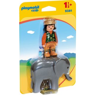 PLAYMOBIL 1-2-3 Tierpflegerin mit Elefant 9381