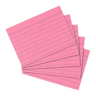herlitz Karteikarten, DIN A6, liniert, rosa 100er