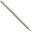 Schmaler Dreikant-Bleistift für Linkshänder - STABILO EASYgraph S Metallic Edition in Silber - Einzelstift - Härtegrad HB