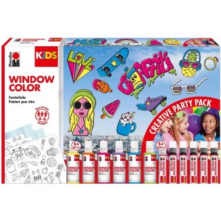 Marabu KiDS Window Color-Set "Party Pack", 6 x 80 ml