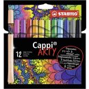 Filzstift mit Kappenring - STABILO Cappi - ARTY - 12er Pack - mit 12 verschiedenen Farben