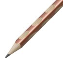 Schmaler Dreikant-Bleistift für Rechtshänder - STABILO EASYgraph S Metallic Edition in Kupfer - 2er Pack - Härtegrad HB