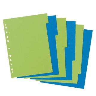 herlitz Kartonregister GREENline, blanko, DIN A4, farbig, 6-teilig