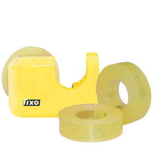TIXO Lady Handabroller mit 3 Klebebändern 15mm x 33m gelb
