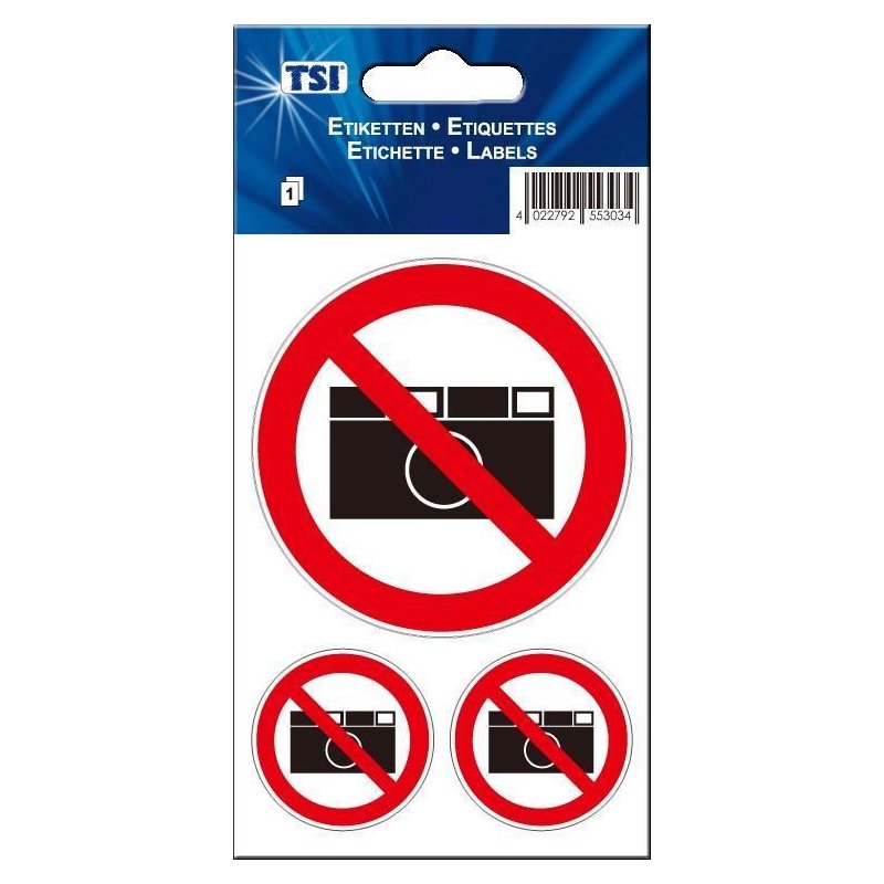 TSI Aufkleber Fotografieren verboten