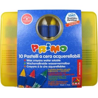PRIMO Wachsmalkreiden wasservermalbar 10 Farben
