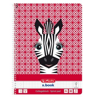 herlitz Collegeblock "Cute Animals Zebra", DIN A4, kariert