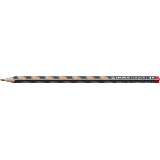 Schmaler Dreikant-Bleistift für Rechtshänder - STABILO EASYgraph S Metallic Edition in Graphit - Einzelstift - Härtegrad HB