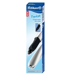 Pelikan Twist Tintenroller, silber/schwarz L+R