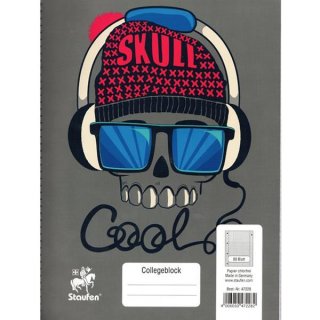 Staufen Collegeblock "Trend" A4 80 Blatt kariert "skull cool"