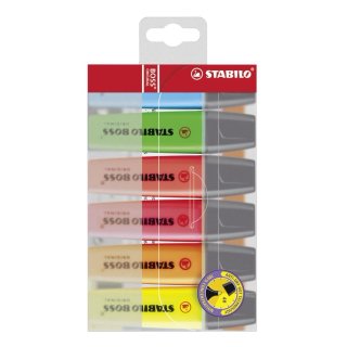 Textmarker - STABILO BOSS ORIGINAL - 6er Pack - mit 6 verschiedenen Farben
