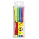 Textmarker - STABILO flash - 4er Pack - gelb, grün, blau, pink