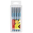 Tintenroller - STABILO worker+ colorful - medium - 4er Pack - blau