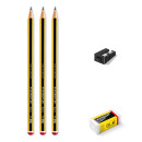 STAEDTLER Noris 120 Bleistifte HB 3er + Radierer und Spitzer