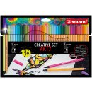 ARTY Creative Set - Premium Filzstift STABILO Pen 68 und Fineliner STABILO point 88 - 36er Kartonetui